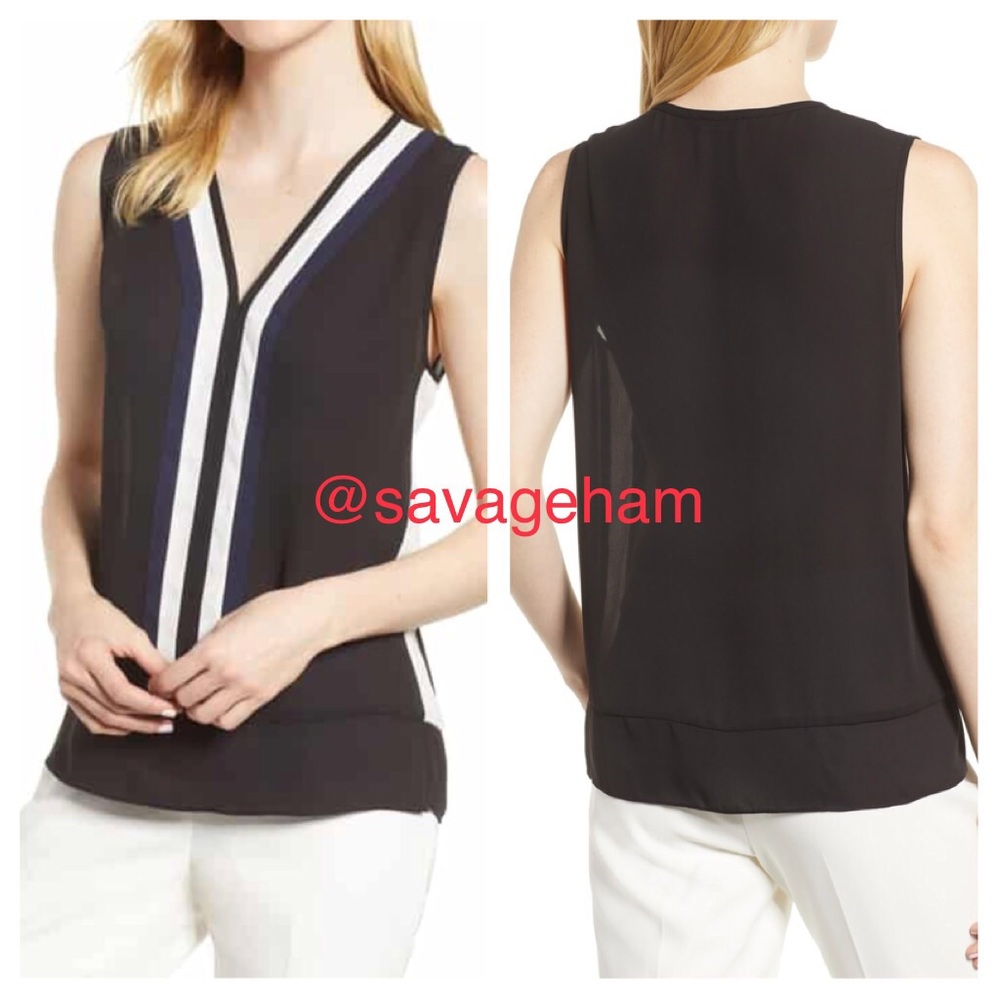 NWT Vince Camuto Colorblock Sleeveless Blouse